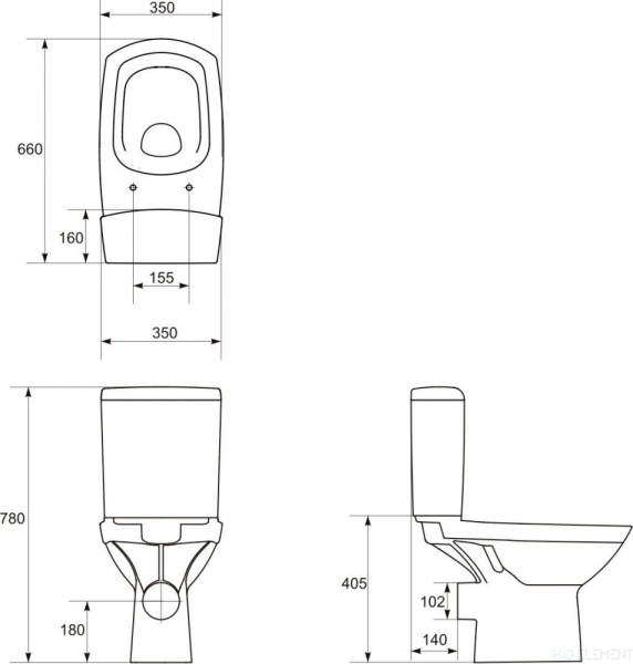 Унитаз-компакт Cersanit Carina new clean on 011