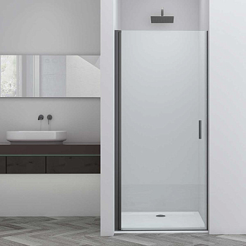 Душевая дверь Vincea Alpha VDP-3AL800CLGM , вороненая сталь, стекло прозрачное