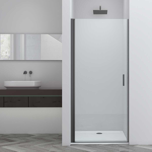 Душевая дверь Vincea Alpha VDP-3AL800CLGM , вороненая сталь, стекло прозрачное