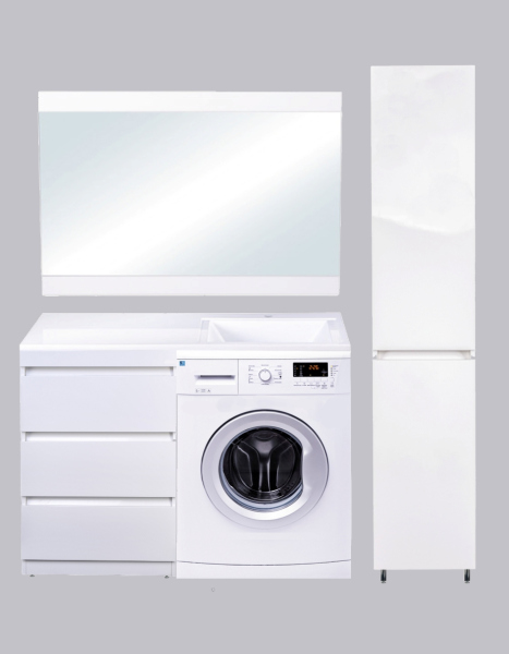 Тумба напольная Style Line "Даллас 100" (3 ящ.) белая, PLUS (без раковины)