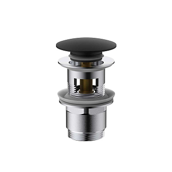 Донный клапан Vincea DPU-1B01MB клик-клак G1 1/4, с переливом, черный Донный клапан Vincea DPU-1B01MB клик-клак G1 1/4, с переливом, черный