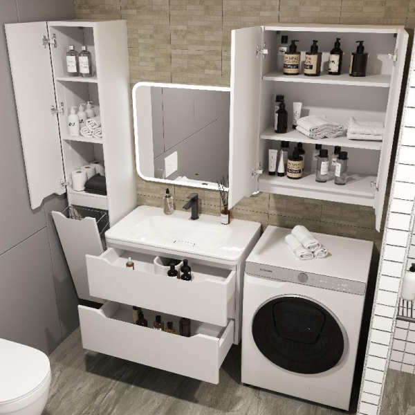 Тумба без раковины Style Line подвесная "Марелла 80" (2 ящ.) белый матовый, PLUS, СС-00002410