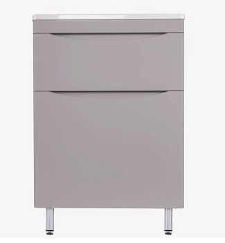 Тумба напольная Style Line "Бергамо мини 60" (2 ящ.) серый, PLUS (без раковины)