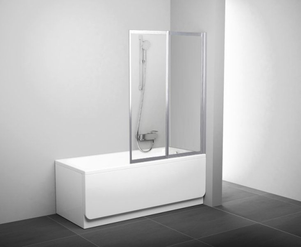 Шторка на ванну Ravak VS2 105 Transparent, профиль сатин