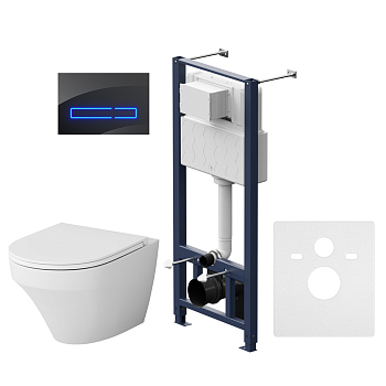 Комплект 4 в 1 AM.PM Inspire (унитаз, инсталляця, сиденье, клавиша Черная), IS450A38.501700