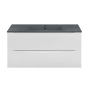 Тумба с раковиной Vincea Mia 1000 подвесная, 2 выкатных ящика soft close, G.White, VMC-2MC100GW+VBS-13100MB