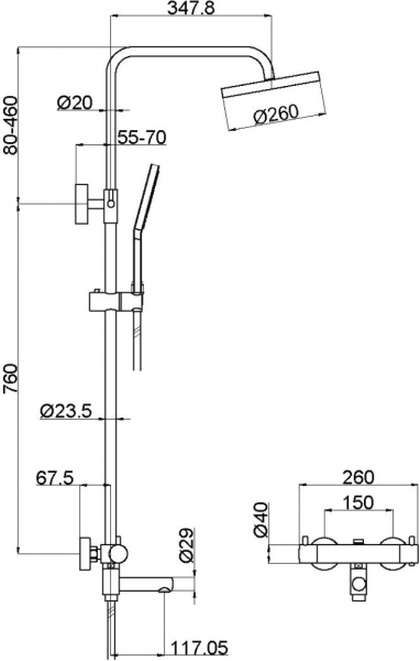 Душевая стойка Timo Saona SX-1010/00 хром