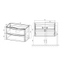 Тумба с раковиной Vincea Paola 800 подвесная, 2 выкатных ящика soft close, Beton, VMC-2P800BT+VCB-2VP800W