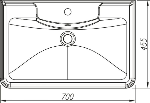 Тумба без раковины подвесная Style Line "Атлантика 70", Люкс ясень перламутр, СС-00002341
