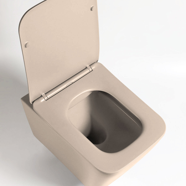 Унитаз подвесной Vincea Q-Line VT1-12MC безободковый, цвет капучино мат., soft close сиденье