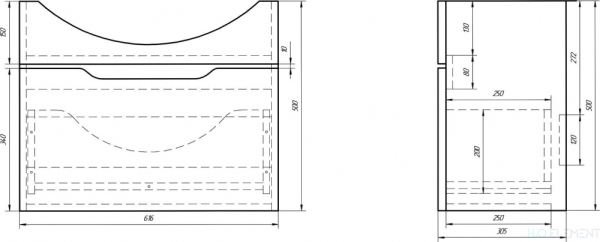 Тумба с раковиной Dreja.Eco Laguna 65 белая