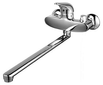 Смеситель Lemark Poseidon LM4217C универсальный с плоским изливом 350 мм, боковой перекл. с керам.