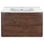 Тумба с раковиной Vincea Paola 800 подвесная, 2 выкатных ящика soft close, R.Wood, VMC-2P800RW+VCB-2VP800W