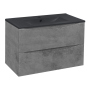 Тумба с раковиной Vincea Mia 800 подвесная, 2 выкатных ящика soft close, Beton, VMC-2MC800BT+VBS-13980MA
