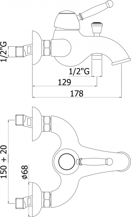 Смеситель Paffoni Giorgia GI022CR для ванны