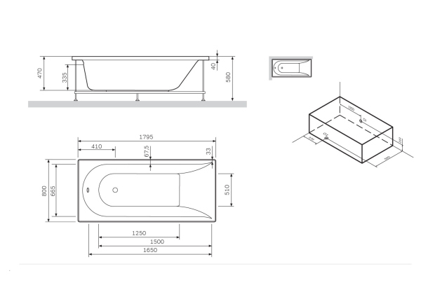 Экран AM.PM Spirit 180x80 Экран AM.PM Spirit 180x80