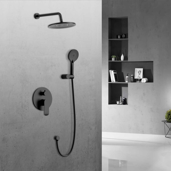 Душевой комплект Vincea Esse VSFW-1E1MB, встраиваемый, 2 режима черный
