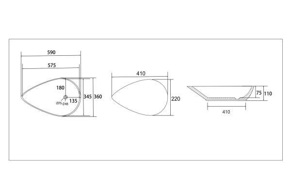 Раковина накладная ABBER Bequem AC2117MB черная матовая