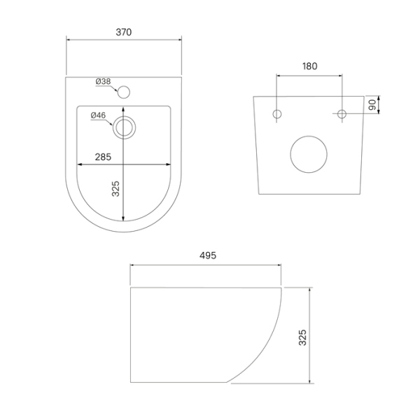 Подвесное биде IDDIS чёрное матовое, Blanco (BLARB02i82)