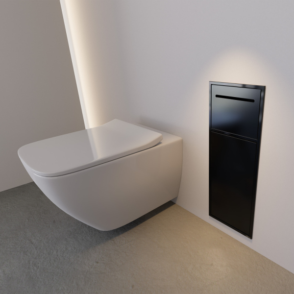 Скрытая настенная ниша из нержавеющей стали ABBER Nischen AN3008MB, черная матовая