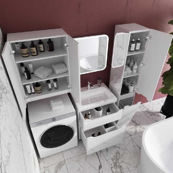 Тумба без раковины Style Line напольная "Марелла 60" (2 ящ.) белый глянец, PLUS, СС-00002396