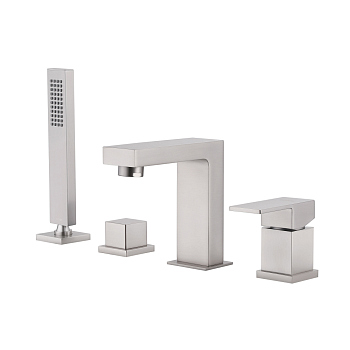 Смеситель ABBER Daheim AF8213SP на борт ванны, сатин