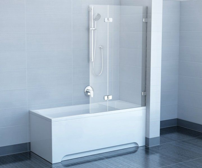 Шторка на ванну Ravak BVS2-100 R Transparent, фурнитура хром