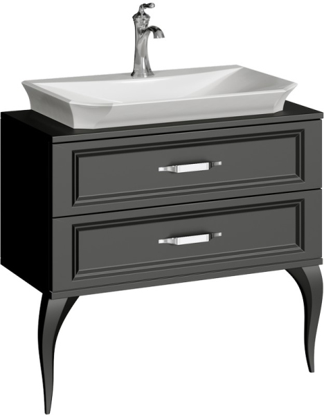 Тумба без раковины AQWELLA напольная 85см. Черная., LAD0108BLK