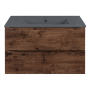 Тумба с раковиной Vincea Mia 800 подвесная, 2 выкатных ящика soft close, R.Wood, VMC-2MC800RW+VBS-13980MA