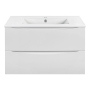 Тумба с раковиной Vincea Mia 800 подвесная, 2 выкатных ящика soft close, G.White, VMC-2MC800GW+VBS-13980MA