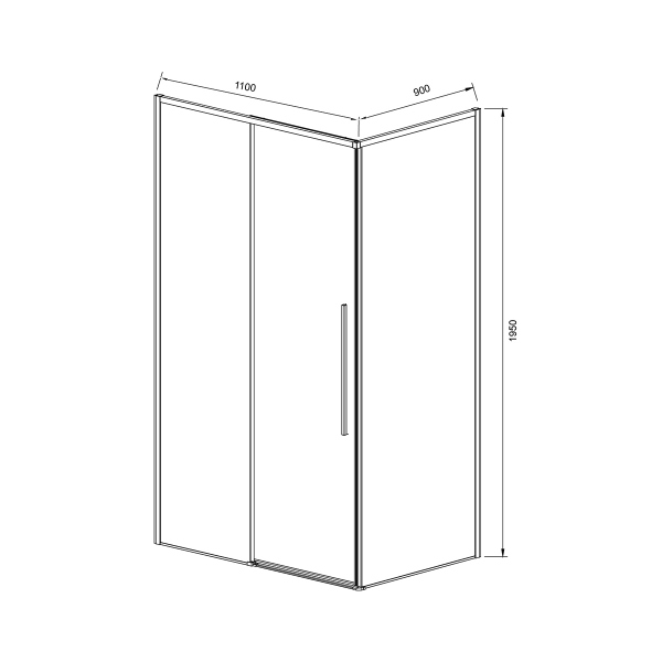Душевой уголок Vincea Slim-N VSR-4SN9011CGB, 1100*900, черный, стекло тонированное