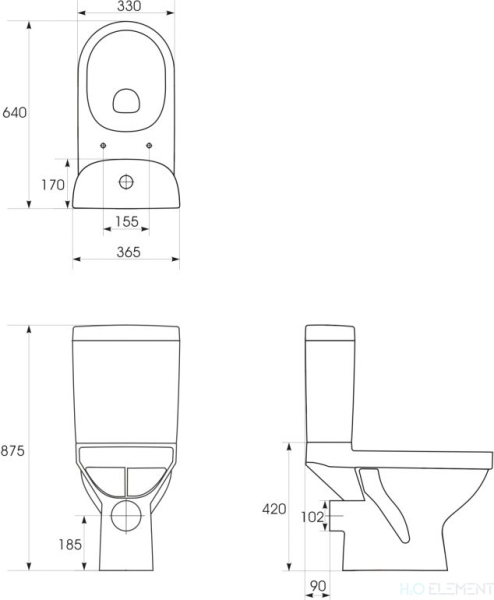 Унитаз-компакт Cersanit Kristal S-KO-KRI011-3/6-DL-w