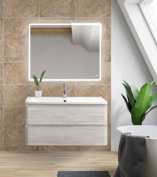 Тумба с раковиной Belbagno, ALBANO-900-2C-SO-RVB+ BB900/455-LV-MR-ALR (готовый набор)