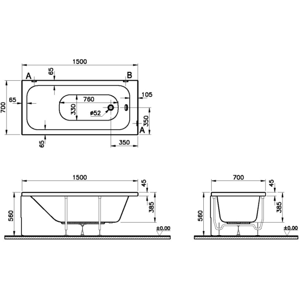 Ванна VITRA OPTIMUM NEO, 64560001000 Ванна VITRA OPTIMUM NEO, 64560001000