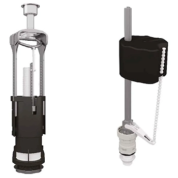 Комплект клапанов OLI: спуск URAL II + наливной Uni Bottom, нижняя подводка, пластик 1/2"