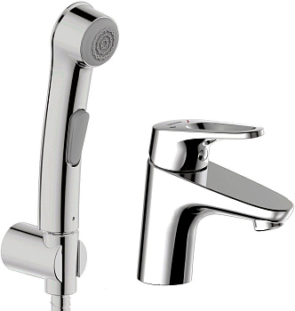 Смеситель для умывальника с гигиеническим душем Bravat Drop-D F148162C-1