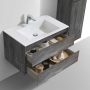 Тумба с раковиной Vincea Luka 800 подвесная, 2 выкатных ящика soft-close, G.Stone, VMC-2L800GS+VCB-13800B