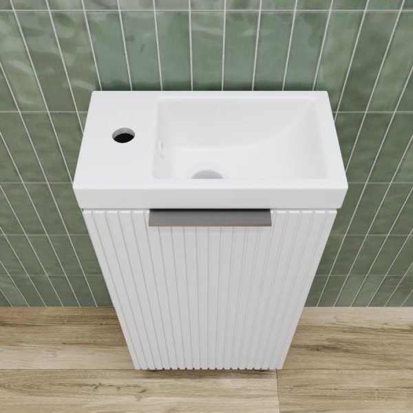 Тумба без раковины напольная "СОЛО" универсальная (Como 40) Белый Софт, ЛС-00002428