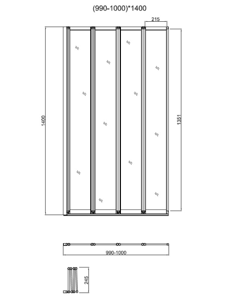 Душевая шторка на ванну Vincea VSB-31100CL, 1000*1400, хром, стекло прозрачное Душевая шторка на ванну Vincea VSB-31100CL, 1000*1400, хром, стекло прозрачное
