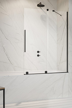 Шторка для ванны Radaway Furo PND II Black 53,8*150 прозрачное 8 мм левая 1/2, 10109538-54-01L Шторка для ванны Radaway Furo PND II Black 53,8*150 прозрачное 8 мм левая 1/2, 10109538-54-01L