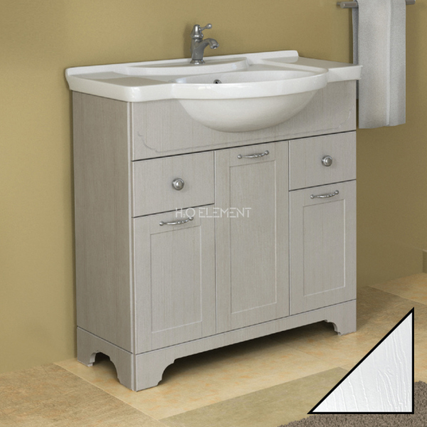 Тумба Dreja.eco Antia 85, белый, 2 ящ, 3 дв, 99.0437