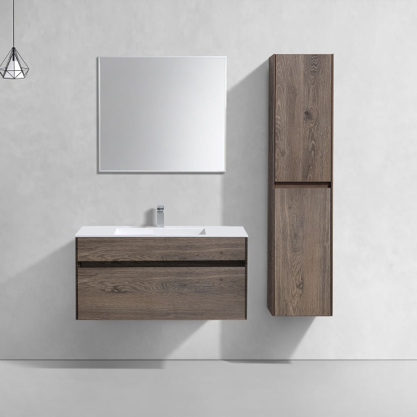 Тумба с раковиной Vincea Chiara 1000 подвесная, 1 выкатной ящик soft-close, R.Oak, VMC-2C100RO+VCB-13100W Тумба с раковиной Vincea Chiara 1000 подвесная, 1 выкатной ящик soft-close, R.Oak, VMC-2C100RO+VCB-13100W