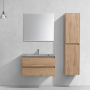 Тумба с раковиной Vincea Luka 800 подвесная, 2 выкатных ящика soft-close, N.Oak, VMC-2L800NO+VCB-13800W