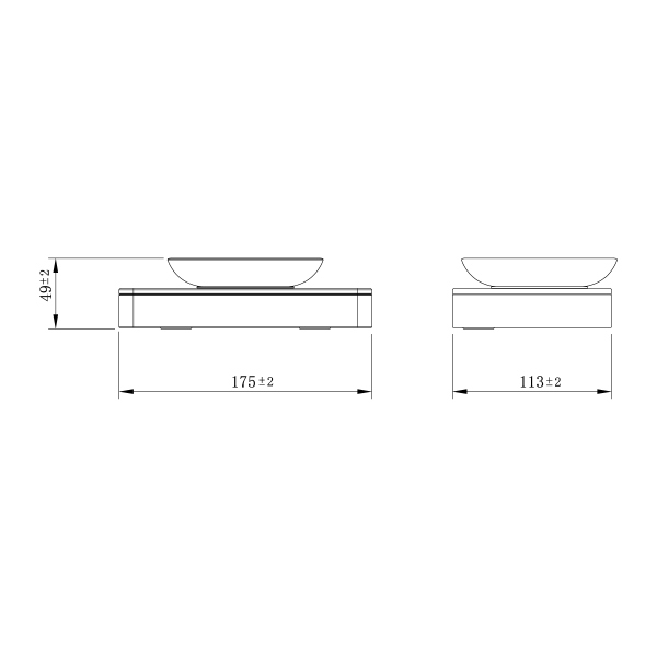Мыльница Lemark GLASS LINE с держателем, чёрный матовый/черное стекло (9742039)
