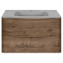 Тумба с раковиной Vincea Paola 800 подвесная, 2 выкатных ящика soft close, V.Oak, VMC-2P800VO+VCB-2VP800W