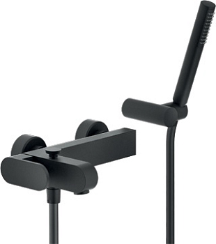 UP94110BM UP смеситель для ванны с душевым набором, матовый черный