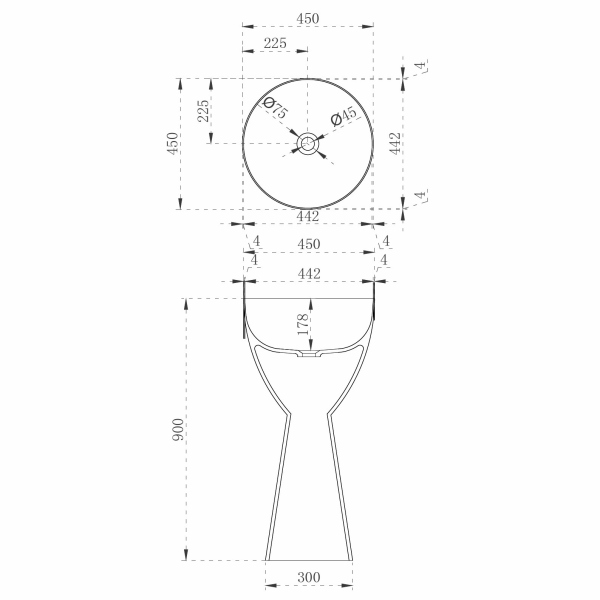 Раковина отдельностоящая прозрачная ABBER Kristall AT2703Black-Vesuvian черный/оливковый