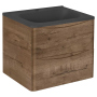 Тумба с раковиной Vincea Paola 600 подвесная, 2 выкатных ящика soft close, V.Oak, VMC-2P600VO+VCB-2VP600W