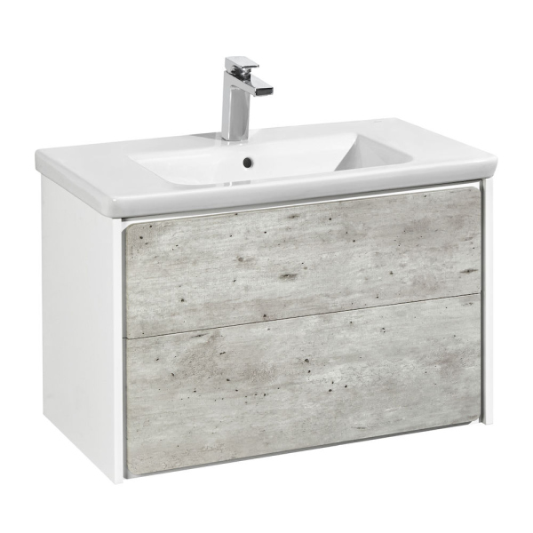 ZRU9303004 Ronda Модуль для раковины 800, бетон/белый матовый