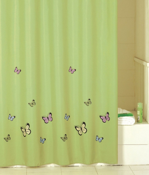 Штора для ванной Iddis Green Butterfly